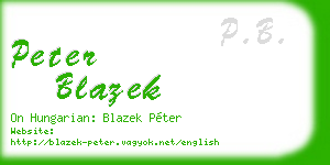 peter blazek business card